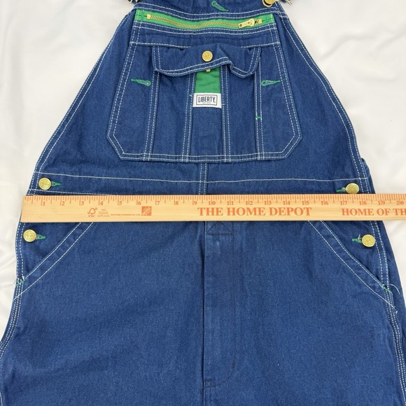 LIBERTY Bib Overall Jeans Sz 34x28 Relaxed Denim Blue Work Garden Farm Carpenter - Picture 6 of 7